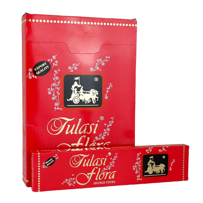 Tulasi Flora Incense Sticks (Agarbatti) for Pooja, Prayer, Meditation & Home Fragrance, 25g, Pack of 6 (1 outer) - Image 1