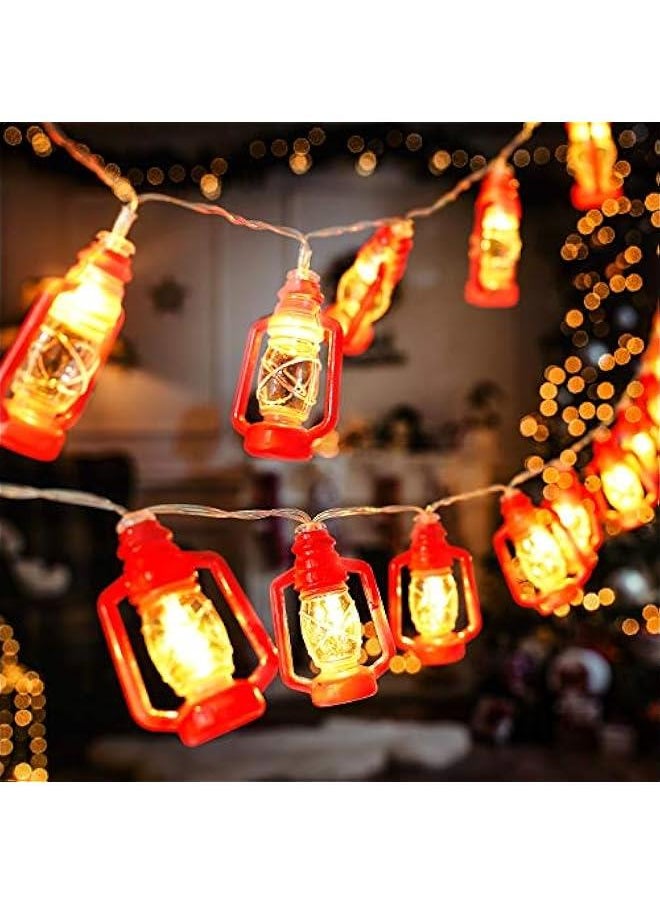 Arabest 20 Warm White Light LED Mini Kerosene Lamp Lantern String Lights for Indoor Outdoor Patio Garden Holiday Home Ramadan Wedding Party  Tree New Year Decorations.  - Image 1