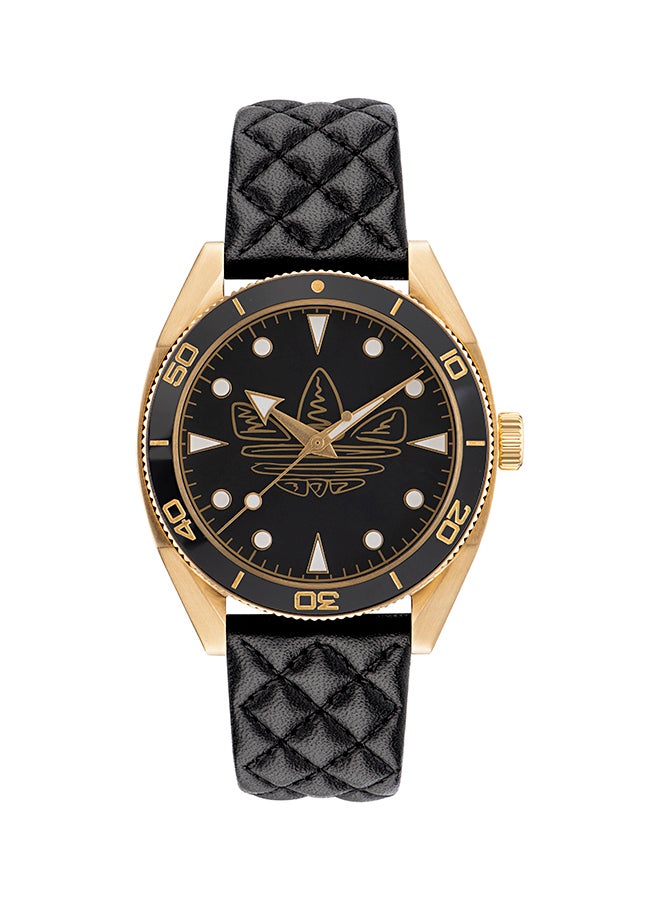 Adidas IP YG SST Case Black and YG Graphics Dial Black Leather Strap - Image 1