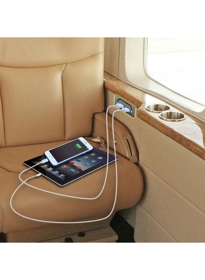 Dual USB Fast Charger Socket 12V 3 1A Black Power Outlet Panel For Car Motorcycle RV - Image 5