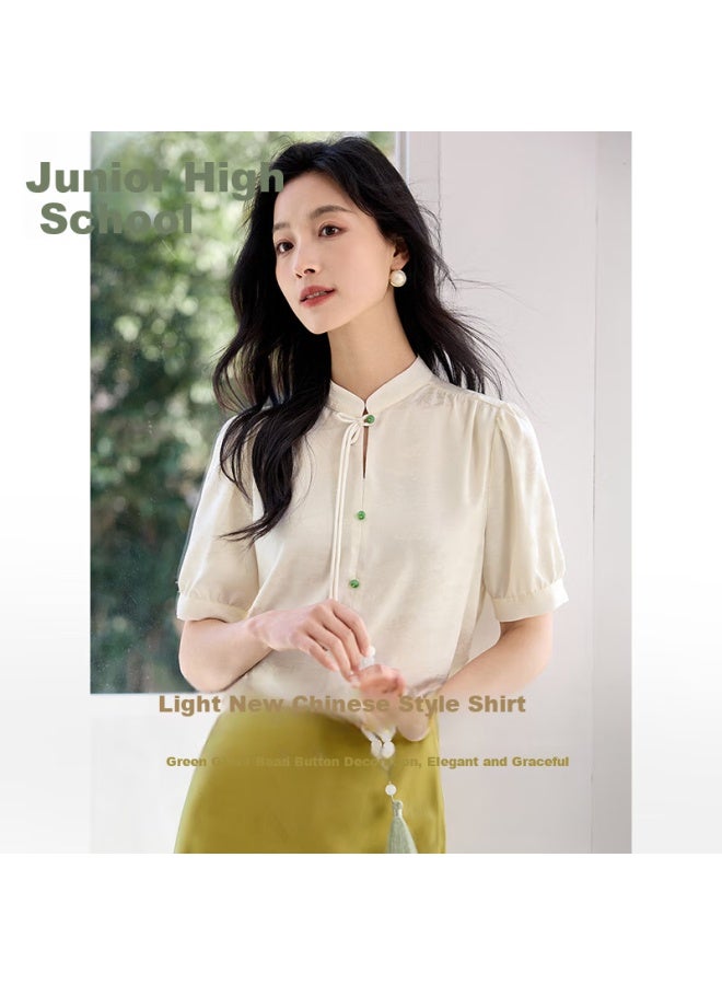 First Application Chushen Summer Short Sleeve Shirt Women'S New Chinese Style National Wind Exquisite Handmade Buttoned Shirt Blouse S52S038 - Image 1