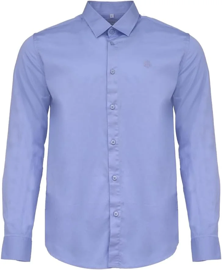 سيدرو Cedro Men's Light Blue Cotton Long Sleeve Shirt