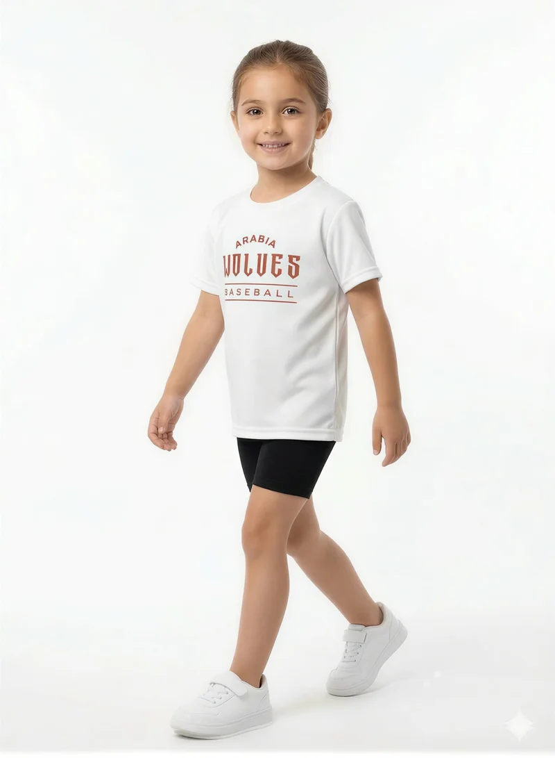 البيسبول يونايتد تيشيرت غرفة تبديل الملابس للأطفال بنمط ذئاب الجزيرة العربية