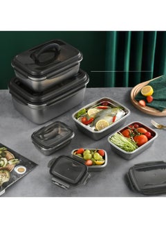 Generic Factory Direct 304 Stainless Steel Fresh-keeping Box Refrigerator Sealed Box Storage Box Fruit And Vegetable Pickle Bucket Lunch Box-Specifications:Rectangular 2800ml  - Image 2