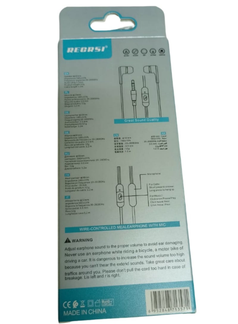 RECRSI EP -EP019 Bass Stereo Headphones microphone  3,5 mm Music Headset - Image 3