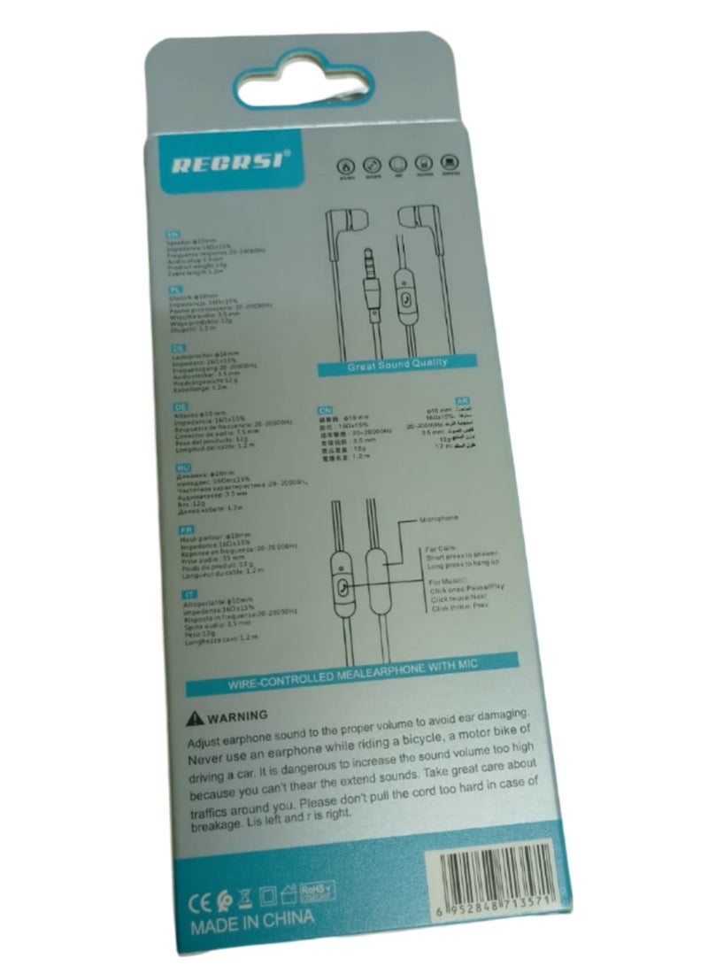 RECRSI EP -EP019 Bass Stereo Headphones microphone  3,5 mm Music Headset - Image 4