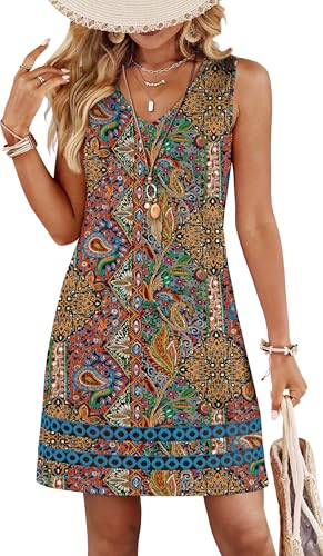 Sipaya Casual Dresses for Women Boho Dresses for Women Swing Sundresses Spring Dress Summer Clothes Beach Cover Ups Country Concert Chic Black Floral Dress S - Image 2