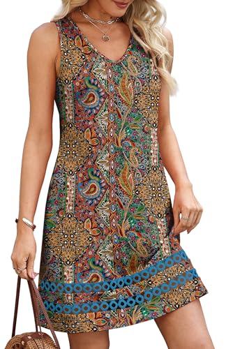 Sipaya Casual Dresses for Women Boho Dresses for Women Swing Sundresses Spring Dress Summer Clothes Beach Cover Ups Country Concert Chic Black Floral Dress S - Image 4
