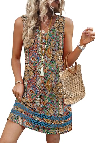 Sipaya Casual Dresses for Women Boho Dresses for Women Swing Sundresses Spring Dress Summer Clothes Beach Cover Ups Country Concert Chic Black Floral Dress S - Image 3
