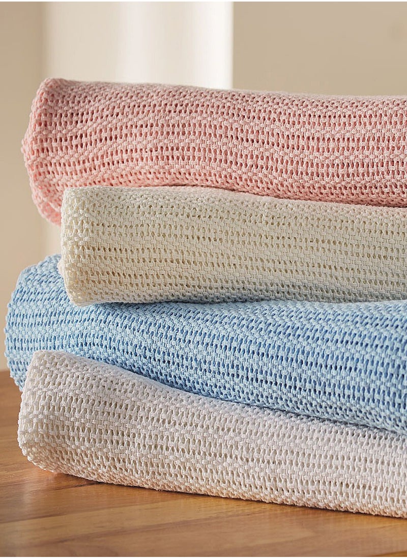 GOODNIGHT Premium Organic Cotton Hypoallergenic Soft Warm and Cozy Breathable Thermal Blanket 180 X 240 for All Seasons Blue  - Image 3
