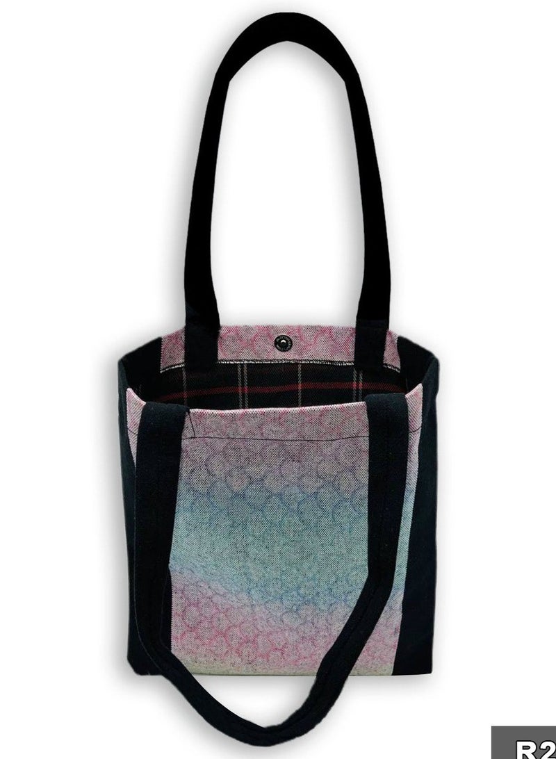 Gharibo Bags Color gradation casual printed linen tote bag - Image 3