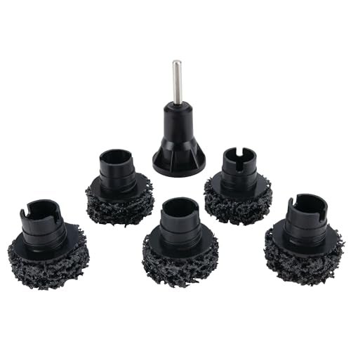 Performance Tool W80105 Wheel Hub Resurfacing Kit - Quick Rust Removal for Lug Studs and Rotors, Fits Power Drill, Includes Holder and 5 Pads - Image 1