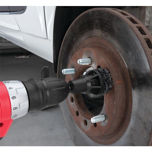 Performance Tool W80105 Wheel Hub Resurfacing Kit - Quick Rust Removal for Lug Studs and Rotors, Fits Power Drill, Includes Holder and 5 Pads - Image 5