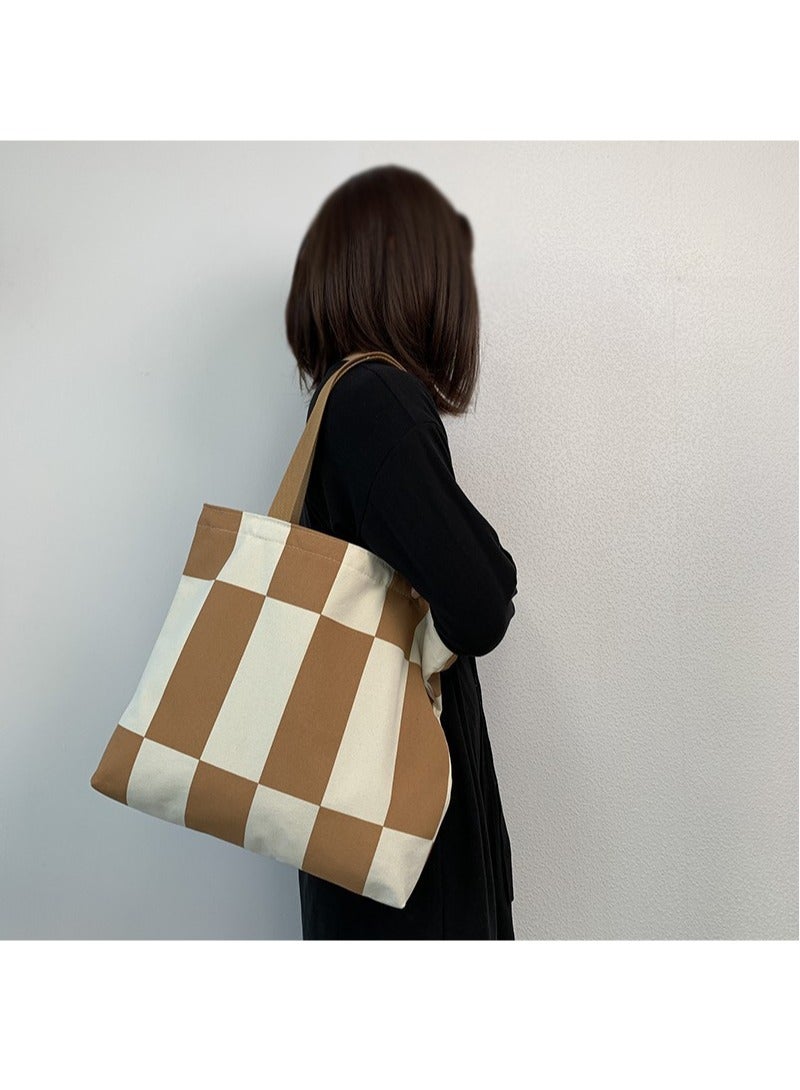Women's Shoulder Tote Bag Canvas Handbag For Women Large Capacity Bucket Bag Fashionable Travel Messenger Shoulder Bag for Ladies Girls College Students - Image 1