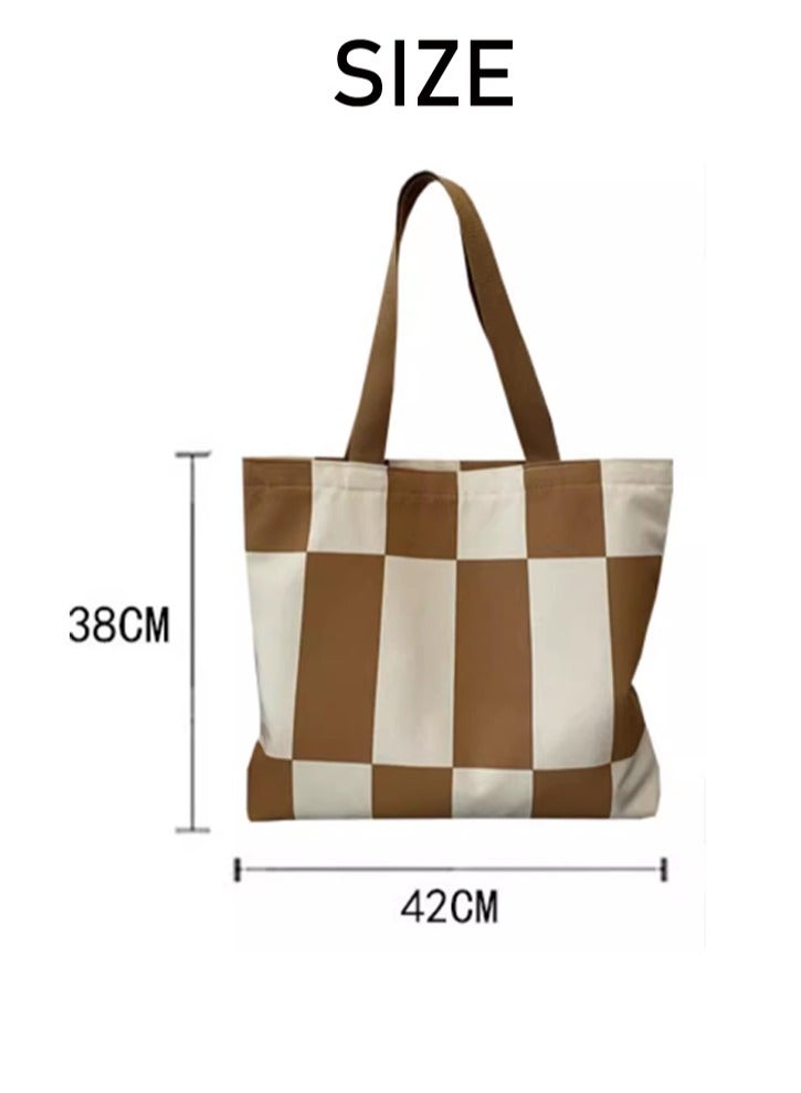 Women's Shoulder Tote Bag Canvas Handbag For Women Large Capacity Bucket Bag Fashionable Travel Messenger Shoulder Bag for Ladies Girls College Students - Image 4