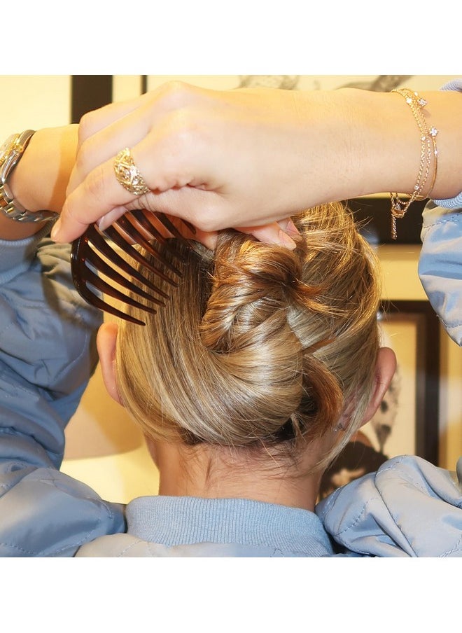 CAMILA - Camila Paris CP2431 French Hair Side Comb Small Rounded Tortoise Shell, French Twist Hair Combs, Strong Hold Hair Clips for Women Bun Chignon, No Slip Styling Girls Hair Accessories Made in France - Image 1