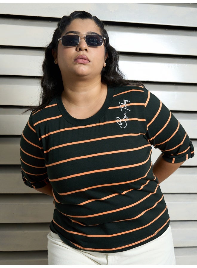 HIGH STAR Women’s Plus Size Regular Multicolor T-shirt – Comfortable and Trendy - Image 1