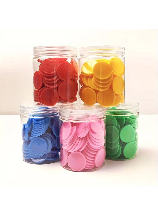 100 قطعة من رقائق العد البلاستيكية الحمراء، وسائل تعليمية للرياضيات لتعلم تفاعلي في العد والفرز - Image 4