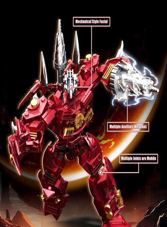 HIGH GODO Drill Mech Robot Transforming Building Blocks Set for Adults,City Warrior Justice Hero Soldier Mech Model Building Kit, Cool Creative Robots Toys Gift for Teens Boys, 437 Pieces - Image 3