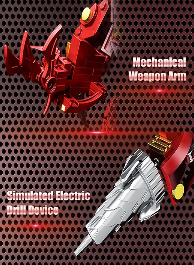 HIGH GODO Drill Mech Robot Transforming Building Blocks Set for Adults,City Warrior Justice Hero Soldier Mech Model Building Kit, Cool Creative Robots Toys Gift for Teens Boys, 437 Pieces - Image 4