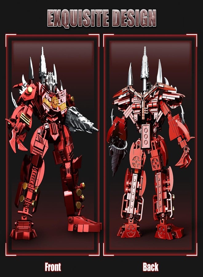 HIGH GODO Drill Mech Robot Transforming Building Blocks Set for Adults,City Warrior Justice Hero Soldier Mech Model Building Kit, Cool Creative Robots Toys Gift for Teens Boys, 437 Pieces - Image 5