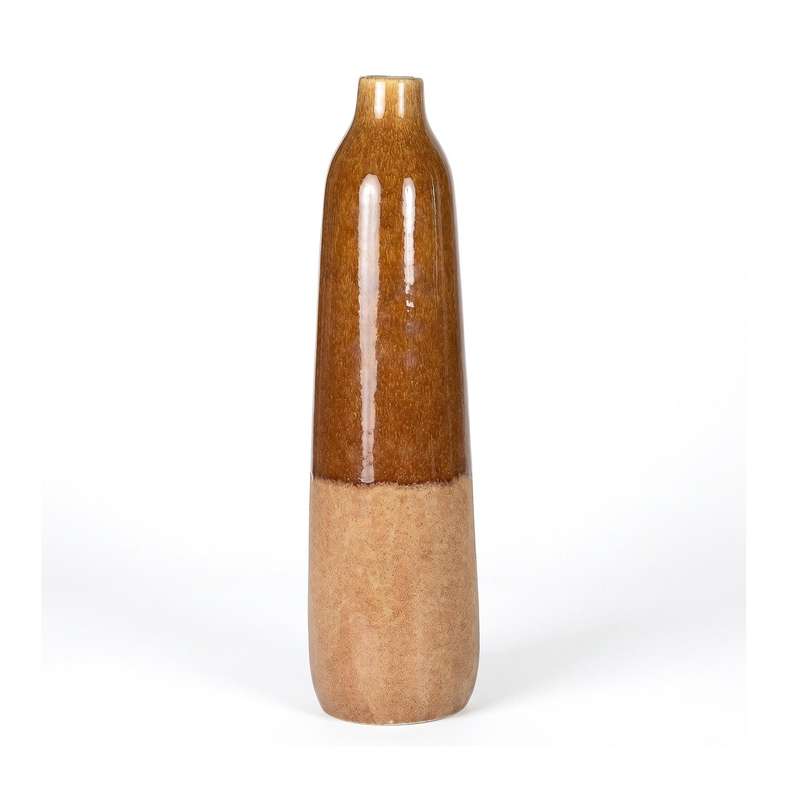 Pan Home Shizuka Stoneware Strata Vase 13x13x49.5cm - Brown - 112AIC9905018 - Image 4
