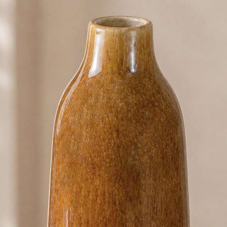 Pan Home Shizuka Stoneware Strata Vase 13x13x49.5cm - Brown - 112AIC9905018 - Image 2