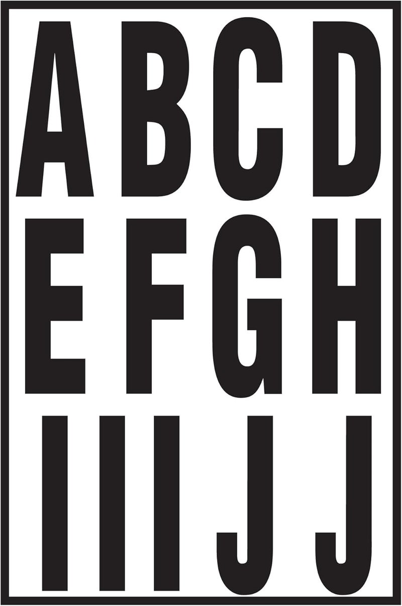 HY-KO Self Adhesive Vinyl Letters, 3" High, Black - 65 Characters