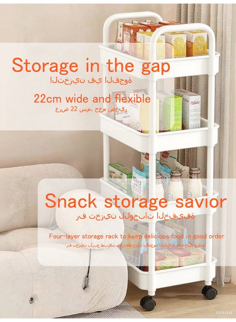 ويمارت أرفف دوارة من 4 طبقات، تخزين منزلي ومنظمات، منظم عربة، أرفف مناسبة للأماكن الضيقة مثل الحمام والمطبخ وغرفة النوم والمكتب وغرفة الغسيل وما إلى ذلك. (أبيض) - Image 3
