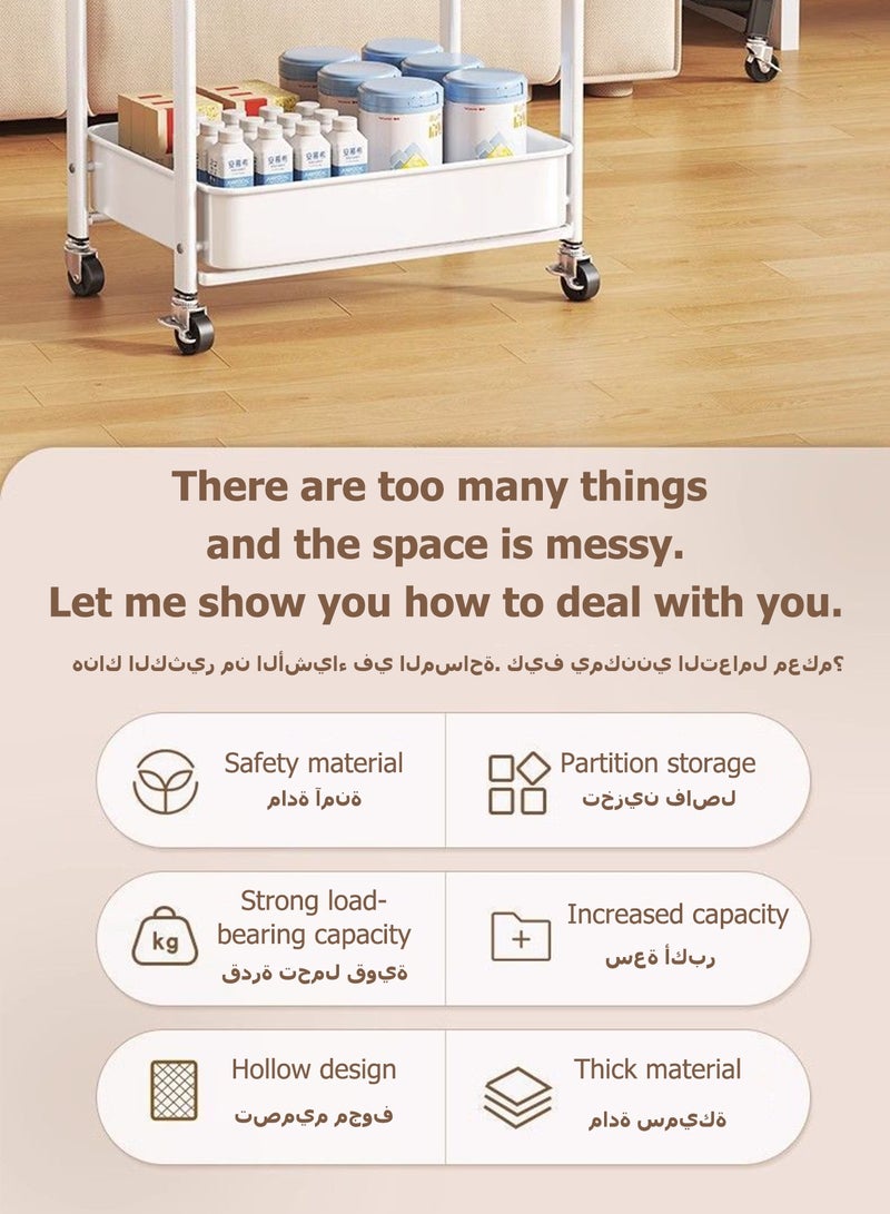 ويمارت أرفف دوارة من 4 طبقات، تخزين منزلي ومنظمات، منظم عربة، أرفف مناسبة للأماكن الضيقة مثل الحمام والمطبخ وغرفة النوم والمكتب وغرفة الغسيل وما إلى ذلك. (أبيض) - Image 4