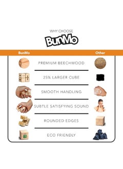 BUNMO BUNMO Wooden Large Infinity Cube Fidget Toy | Eco-Friendly Beechwood Fidget Cube for Adults | Stimulating & Engaging Fidgets for Adults | Teen Boy Toys | Fidget Toys Adults | Gifts for Teenage Boys  - Image 1