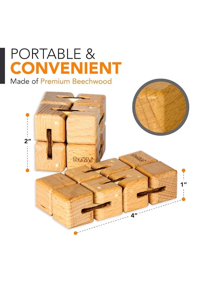 BUNMO Wooden Large Infinity Cube Fidget Toy | Eco-Friendly Beechwood Fidget Cube for Adults | Stimulating & Engaging Fidgets for Adults | Teen Boy Toys | Fidget Toys Adults | Gifts for Teenage Boys - Image 4