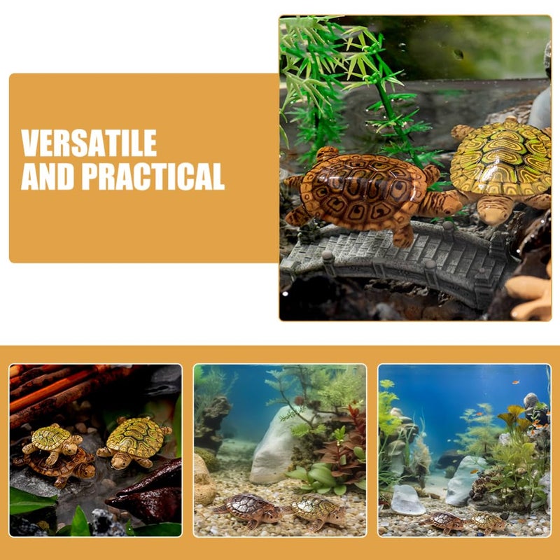Floating Turtle Figurines 12PCS Small Fish Tank Decorations For Pond And Garden - Image 3