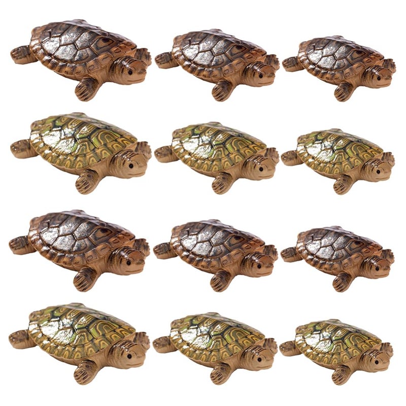 Floating Turtle Figurines 12PCS Small Fish Tank Decorations For Pond And Garden - Image 2