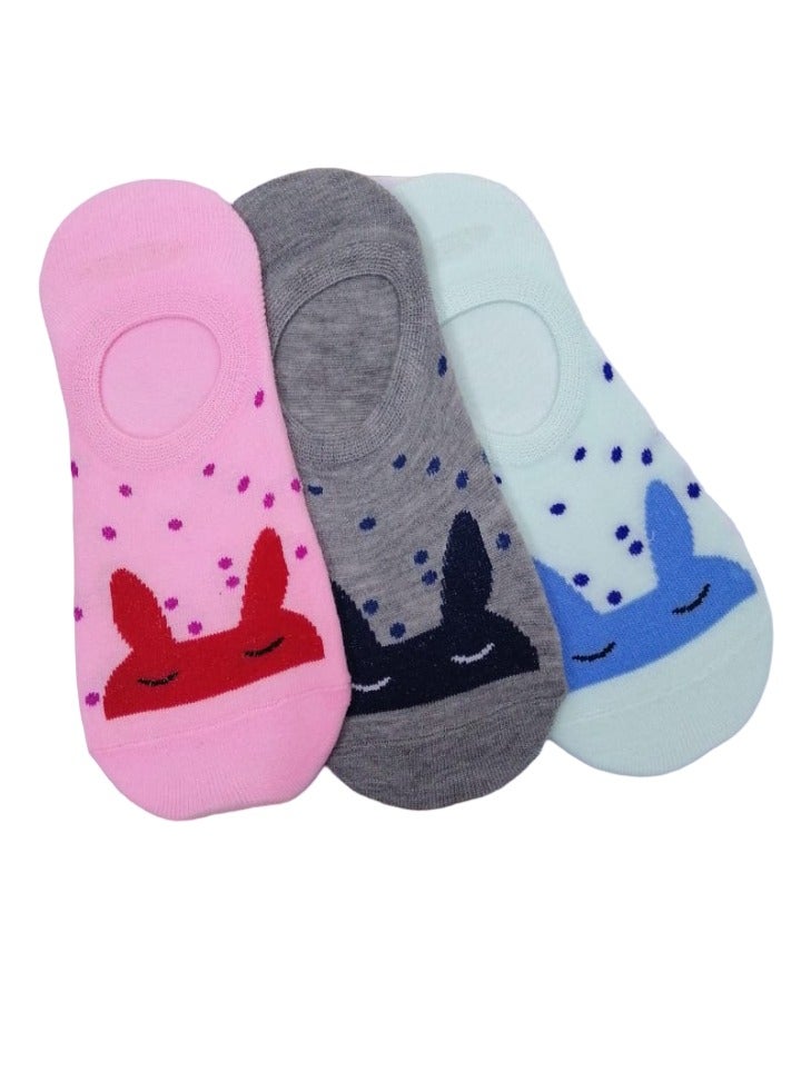 Cotton Winter Loafer Printed  Kids Socks for Boys and Girls Pack of 3 Fashion Pair Multicolour - Image 3
