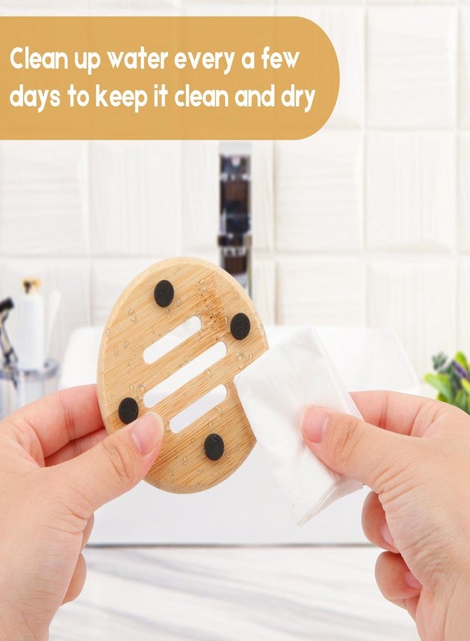 wokelai Bamboo Soap Dish for Bar Soap in Shower 4PCS, Wooden Round Holders Self-Draining Tray for Shampoo Conditioner Bars Holder, Travel Soap Saver Case for Bathroom, Kitchen Sink, Bath Tub, Razor Sponges - Image 4