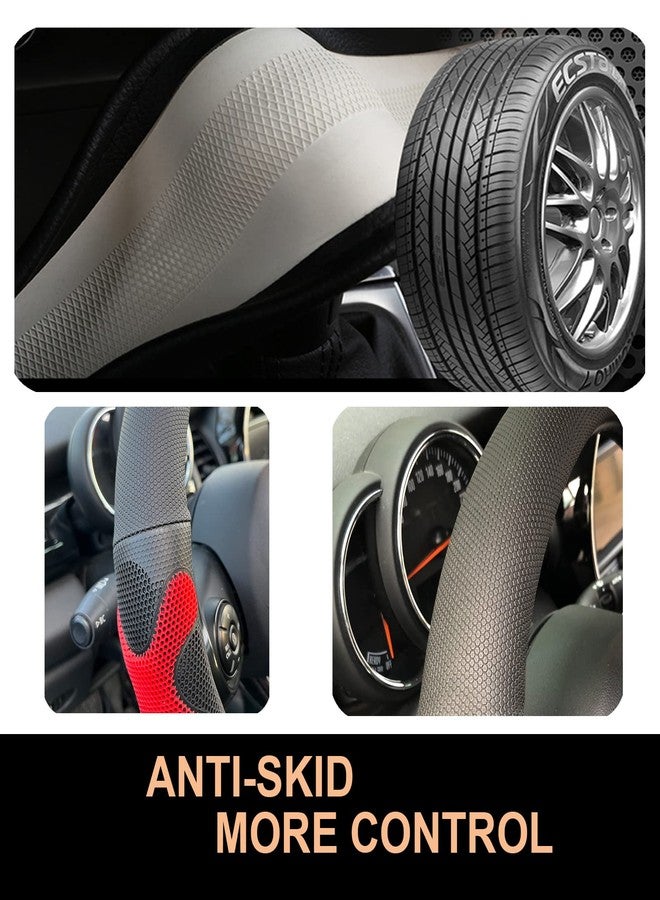 PINCTROT XL Size 17.5-18 Inch Comfy Grip Steering Wheel Cover for Semi Truck, Fits RV, Big Rig Trucker, 18 Wheeler and Classic Cars, Anti-Slip Design 17.5-18 Inch(Silicone Red) - Image 5