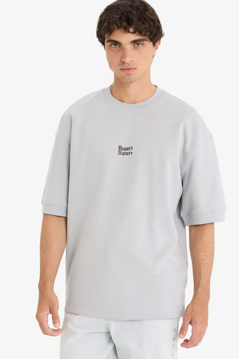 DeFacto Loose Fit Crew Neck Printed Short Sleeve T-Shirt