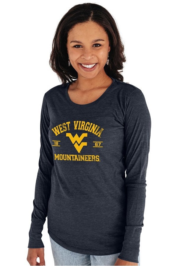 Blue 84 Women's Long Sleeve T Shirt Tri-Blend Mascot - Image 1