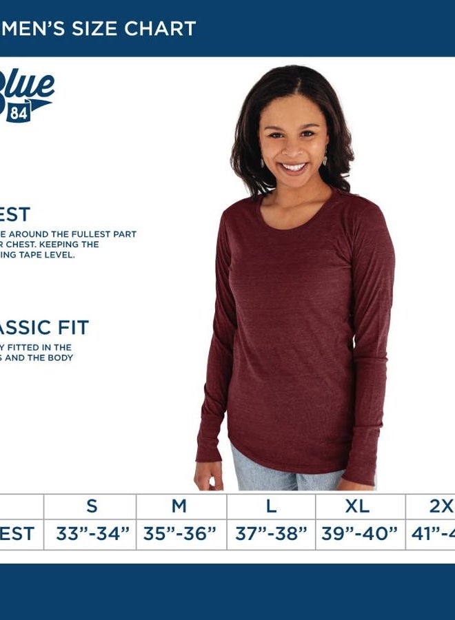 Blue 84 Women's Long Sleeve T Shirt Tri-Blend Mascot - Image 4