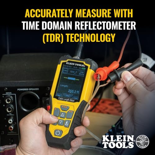 Klein Tools جهاز اختبار الكابلات Klein Tools 501-915، مقياس طول الكابل TDR يقيس الكابلات الكهربائية، البيانات، ثنائية الأسلاك وكابلات رومكس، يشمل الأسلاك، حقيبة حمل - Image 4