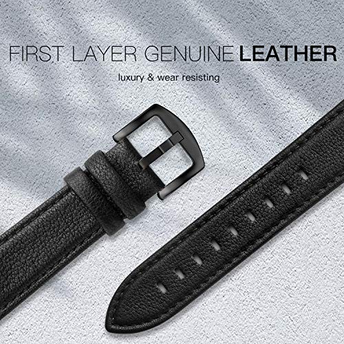 EDIMENS Leather Bands Compatible with Apple Watch 42mm 44mm Band Men Women, Vintage Genuine Leather Wristband Replacement Band Compatible for Apple Watch iwatch Series 6 5 4 3 2 1, SE Sports & Edition - Image 3