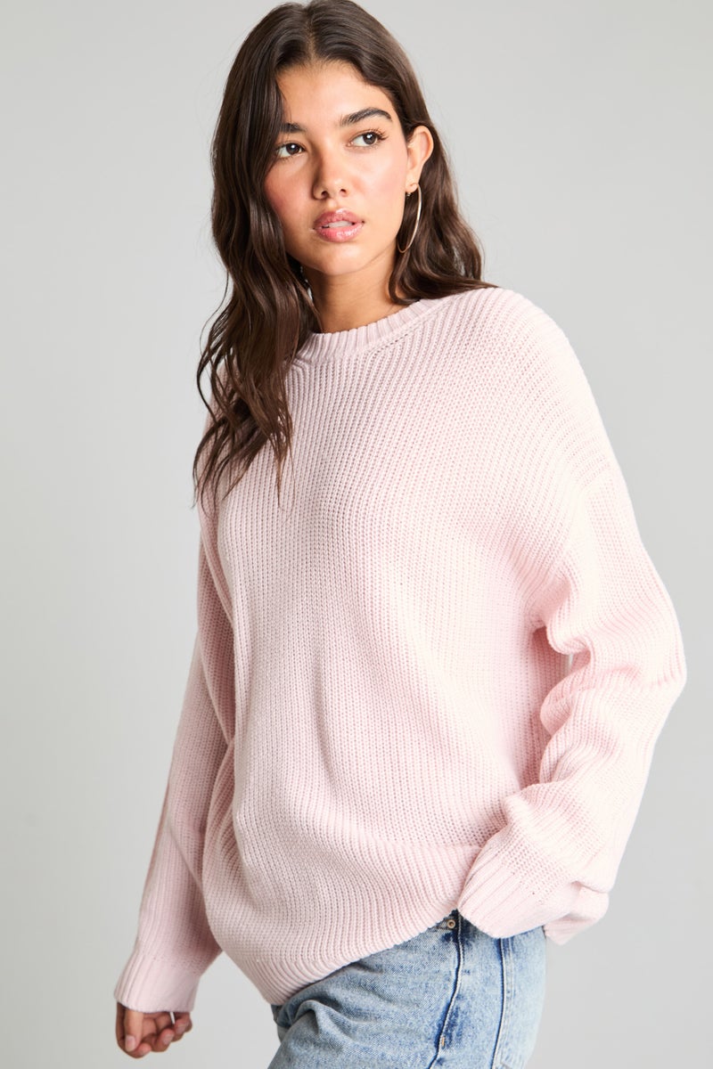 DeFacto Pink Woman Regular Fit Crew Neck Basic Knit Pullover Casual - Image 4