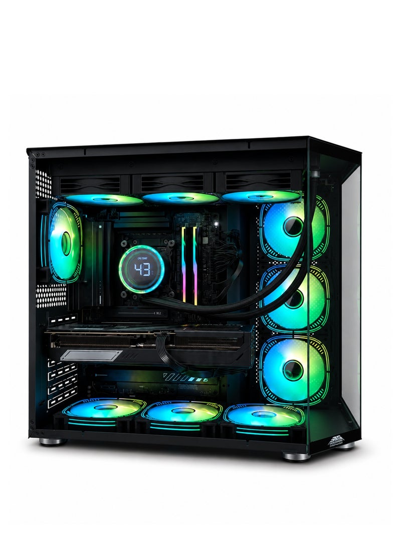 Arab Gamers Gaming PC with AMD Ryzen 7 9850X3D, NVIDIA RTX 5070 Ti 16GB, 32GB DDR5 RAM, 1TB Gen5 SSD, RGB Black Case - Image 1