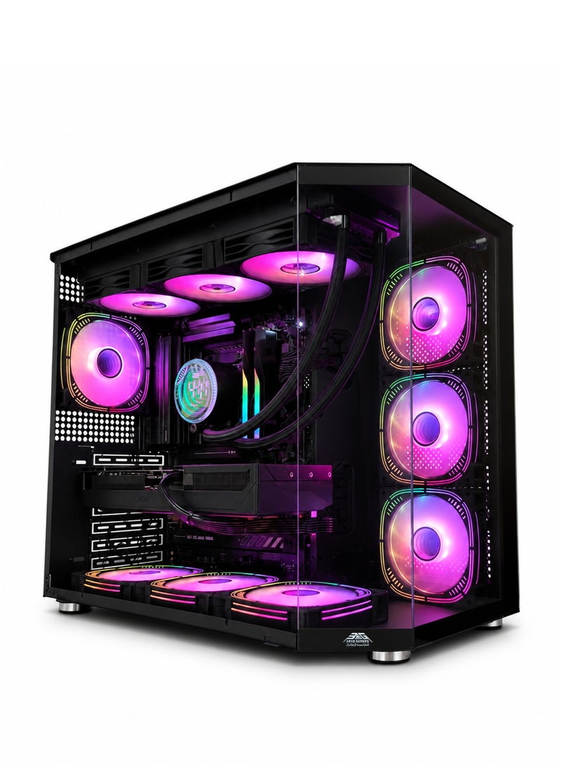 Arab Gamers Gaming PC with AMD Ryzen 7 9850X3D, NVIDIA RTX 5070 Ti 16GB, 32GB DDR5 RAM, 1TB Gen5 SSD, RGB Black Case - Image 4