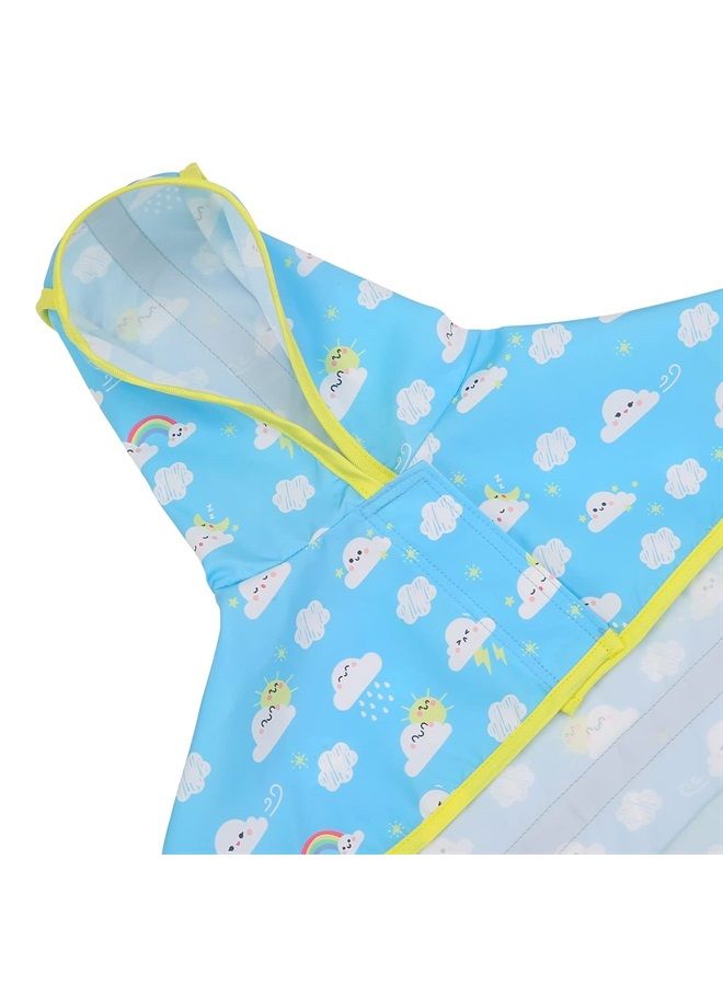 HDE معطف مطر للكلاب مع غطاء للرأس بونشو للكلاب الصغيرة إلى الكبيرة جداً والجراء - كرتون عاصفة - م - Image 2