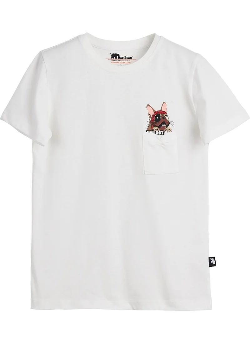 باد بير Gotcha White Printed Kids T-Shirt