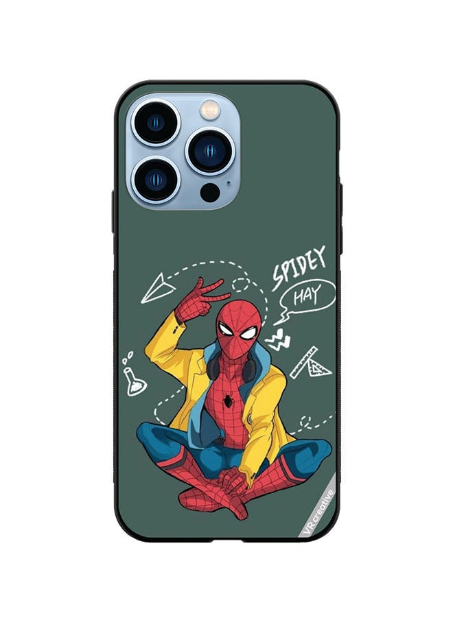 Protective Case Cover For Apple iPhone 14 Pro Max Spiderman Design Multicolour