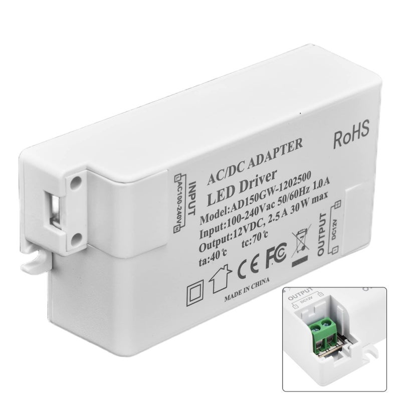 Dimmable 30W 12V LED Driver Transformer 2.5A Output ABS Material for Kitchen Bathroom Lighting - Image 5