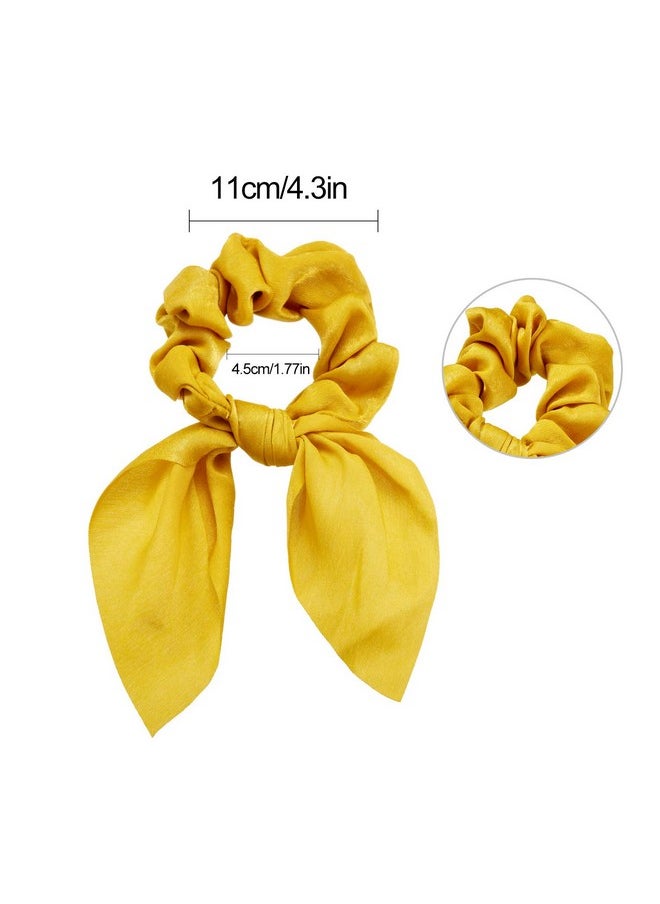 ياومياو 12 قطعة من ربطات الشعر Scrunchie على شكل أرنب وربطات شعر Scrunchies للشعر فيونكة حريرية وعقدة ربطات شعر مرنة وربطات شعر مرنة للنساء والفتيات  - Image 2